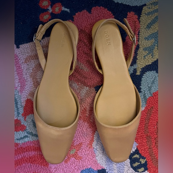 Doen Renata Slingback in Marigold Satin - Picture 2 of 8